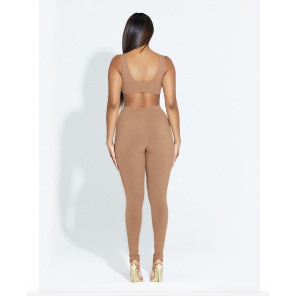 naked wardrobe Pants - NEW naked wardrobe snatched Brown High Waist women's Leggings 86% rayon Sz S